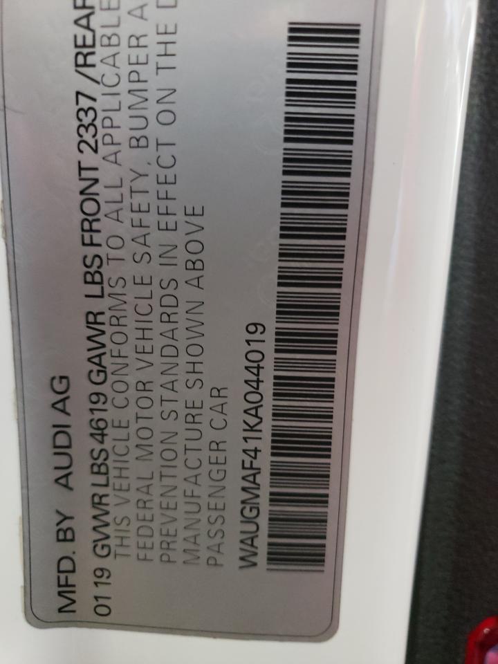 Photo 11 from auction – 2019 AUDI A4 PREMIUM with VIN WAUGMAF41KA044019