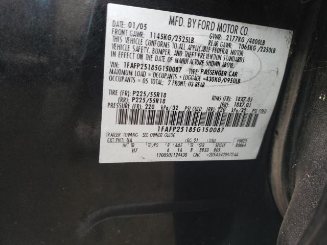 Photo 10 from auction – 2005 FORD FIVE HUNDR with VIN 1FAFP25185G150087