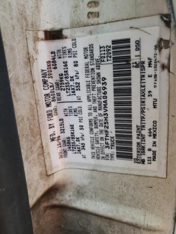 Photo 10 from auction – 1997 FORD F250 with VIN 3FTHF25H3VMA06939