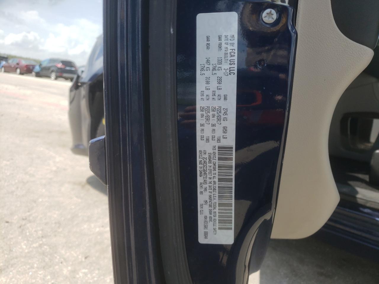Photo 10 from auction – 2017 DODGE GRAND CARA with VIN 2C4RDGCG6HR731403