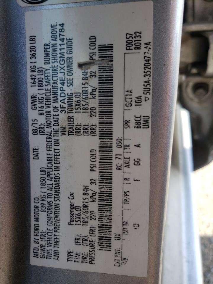 Photo 10 from auction – 2016 FORD FIESTA SE with VIN 3FADP4EJXGM114784