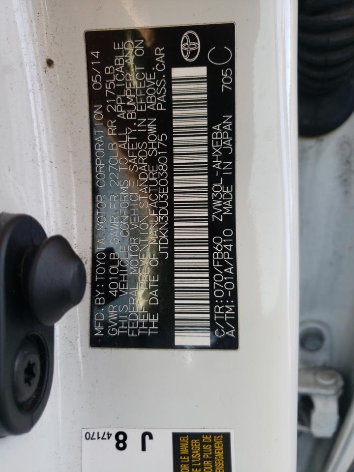 Photo 10 from auction – 2014 TOYOTA PRIUS with VIN JTDKN3DU3E0380175