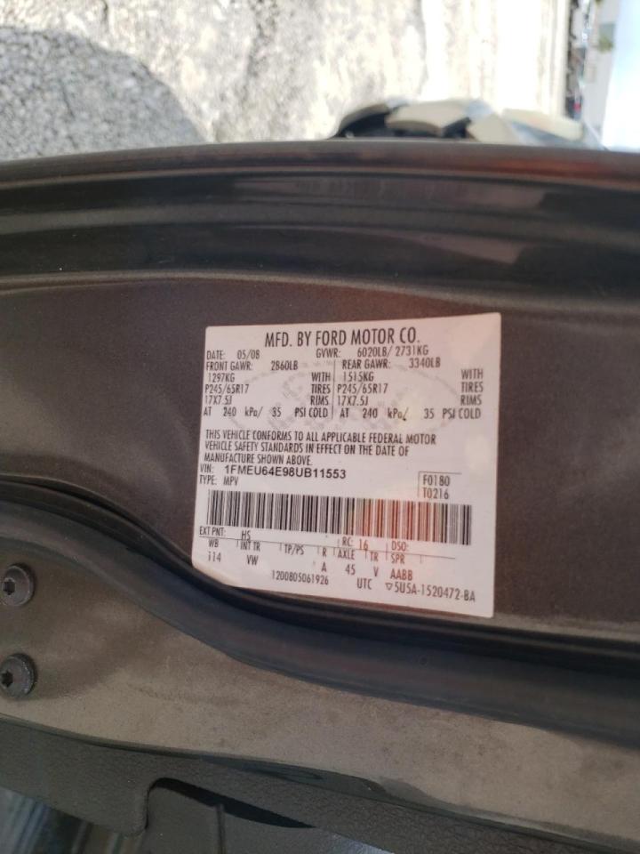 Photo 10 from auction – 2008 FORD EXPLORER E with VIN 1FMEU64E98UB11553