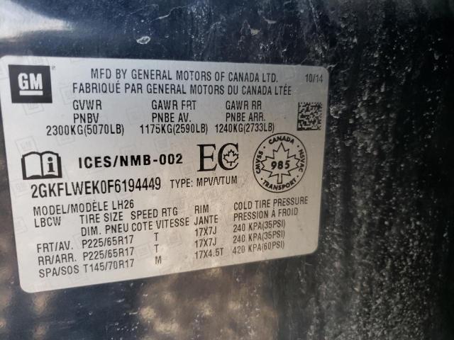 Photo 10 from auction – 2015 GMC TERRAIN SL with VIN 2GKFLWEK0F6194449
