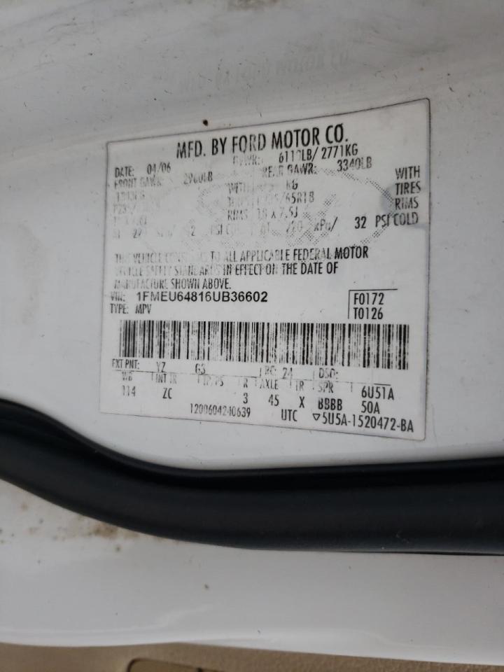 Photo 10 from auction – 2006 FORD EXPLORER E with VIN 1FMEU64816UB36602
