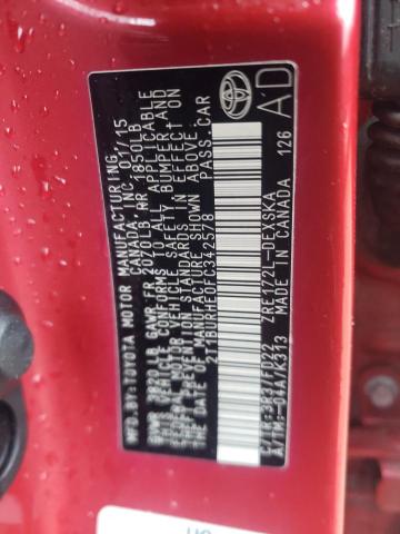 Photo 10 from auction – 2015 TOYOTA COROLLA L with VIN 2T1BURHE0FC342578