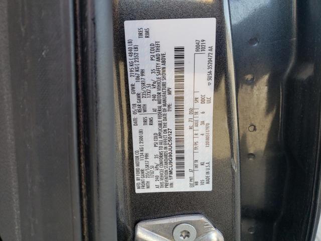Photo 10 from auction – 2018 FORD ESCAPE SE with VIN 1FMCU9G90JUC50127