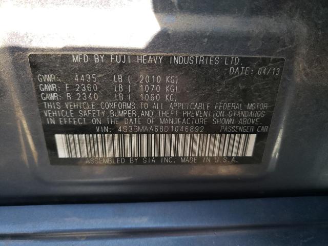Photo 10 from auction – 2013 SUBARU LEGACY 2.5 with VIN 4S3BMAA68D1046892