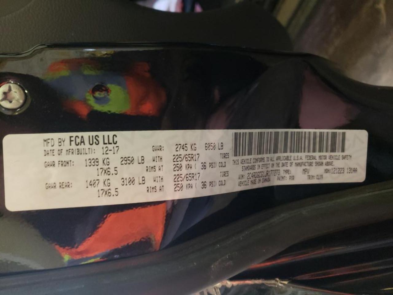 Photo 10 from auction – 2018 DODGE GRAND CARA with VIN 2C4RDGCG1JR177273