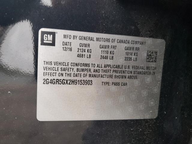 Photo 10 from auction – 2017 BUICK REGAL PREM with VIN 2G4GR5GX2H9153903