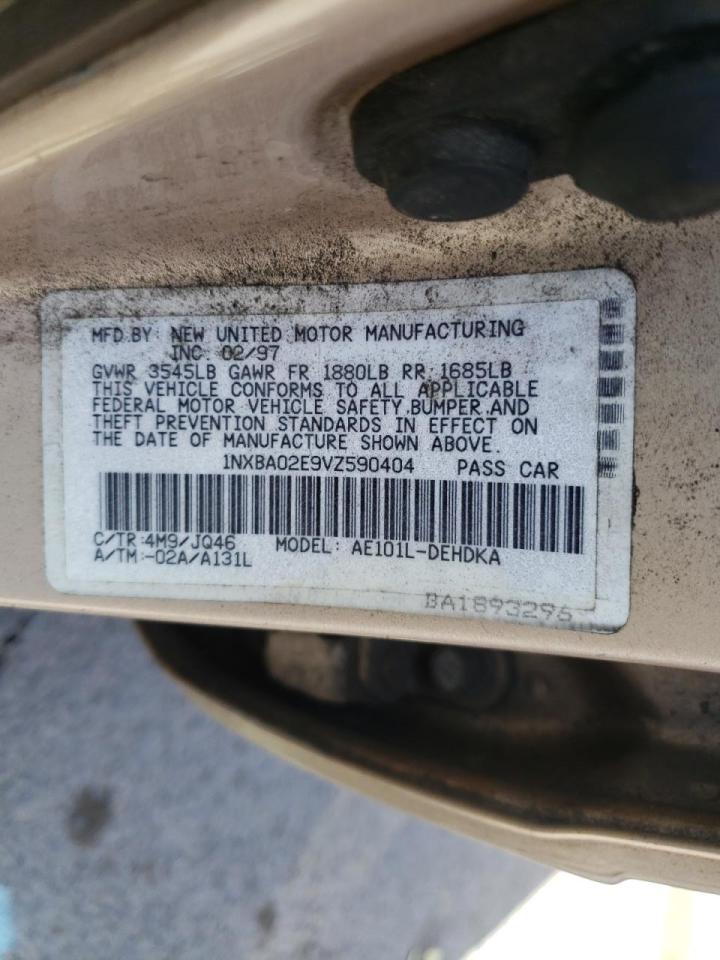 Photo 10 from auction – 1997 TOYOTA COROLLA BA with VIN 1NXBA02E9VZ590404