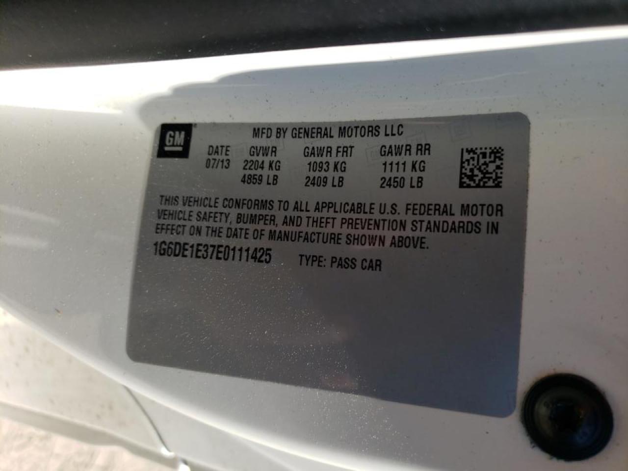 Foto 10 de la subasta – 2014 CADILLAC CTS con VIN 1G6DE1E37E0111425