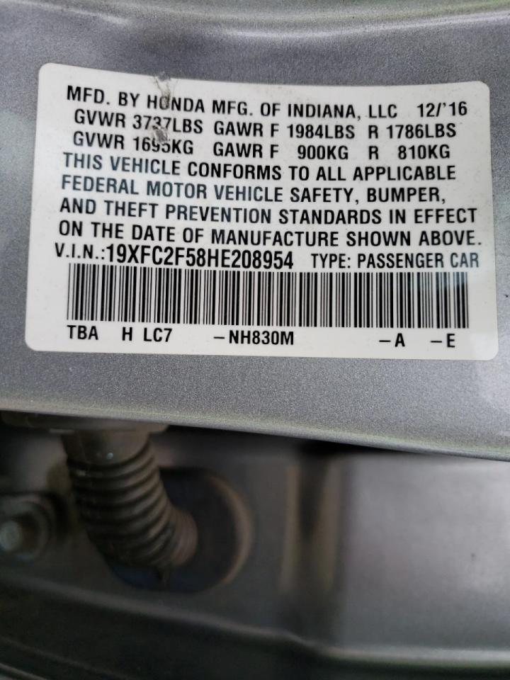 Photo 10 from auction – 2017 HONDA CIVIC LX with VIN 19XFC2F58HE208954