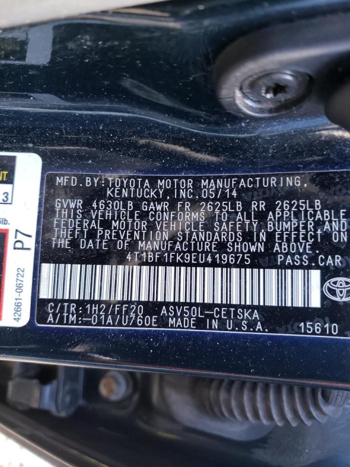 Photo 10 from auction – 2014 TOYOTA CAMRY L with VIN 4T1BF1FK9EU419675