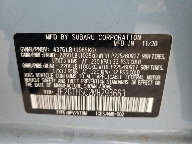 Photo 10 from auction – 2021 SUBARU CROSSTREK with VIN JF2GTHSC2MH293663