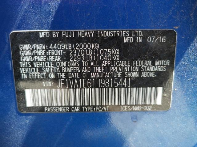 Photo 10 from auction – 2017 SUBARU WRX PREMIU with VIN JF1VA1E61H9815441