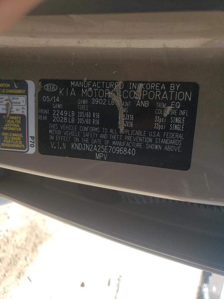 Photo 10 from auction – 2014 KIA SOUL with VIN KNDJN2A25E7096840