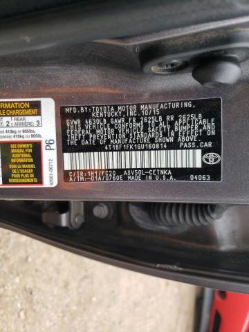 Photo 10 from auction – 2016 TOYOTA CAMRY LE with VIN 4T1BF1FK1GU160814