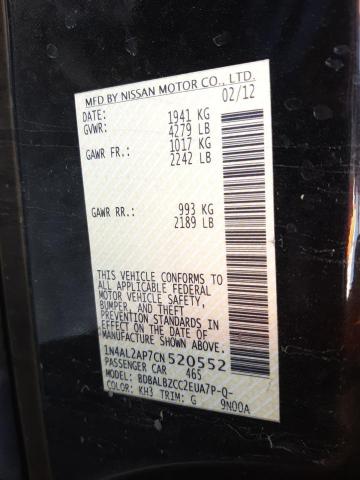 Photo 10 from auction – 2012 NISSAN ALTIMA BAS with VIN 1N4AL2AP7CN520552