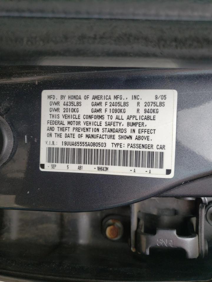 Photo 10 from auction – 2005 ACURA TL with VIN 19UUA65555A080503