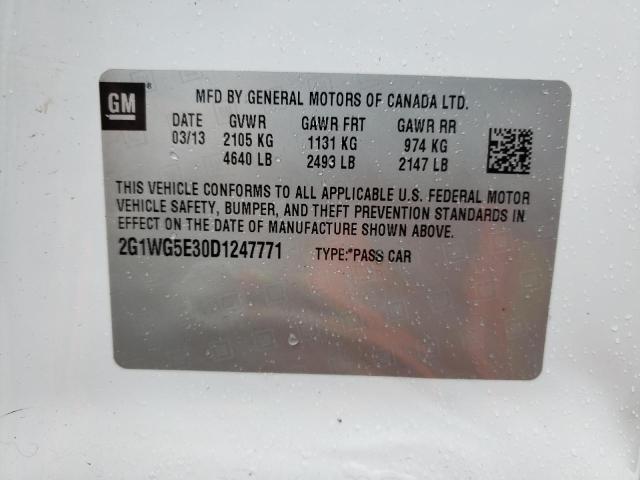 Photo 10 from auction – 2013 CHEVROLET IMPALA LT with VIN 2G1WG5E30D1247771