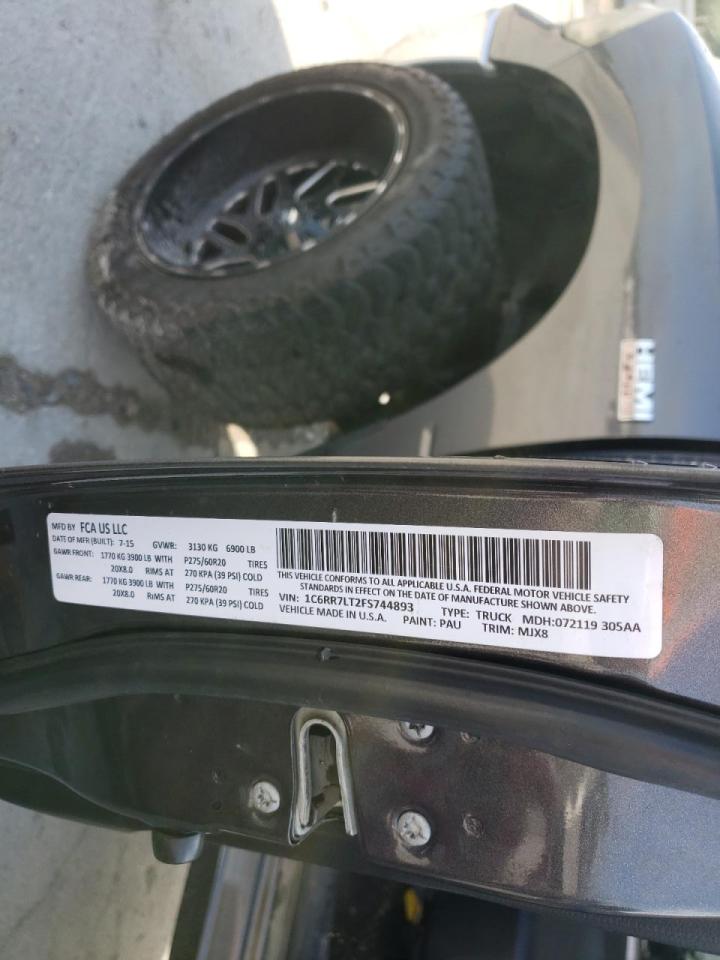 Photo 10 from auction – 2015 RAM 1500 SLT with VIN 1C6RR7LT2FS744893