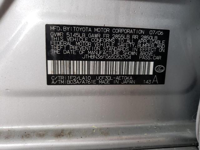 Photo 10 from auction – 2006 LEXUS LS 430 with VIN JTHBN36F065053704