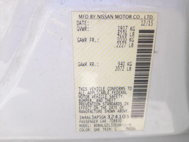 Photo 10 from auction – 2016 NISSAN ALTIMA 2.5 with VIN 1N4AL3AP5GN324105
