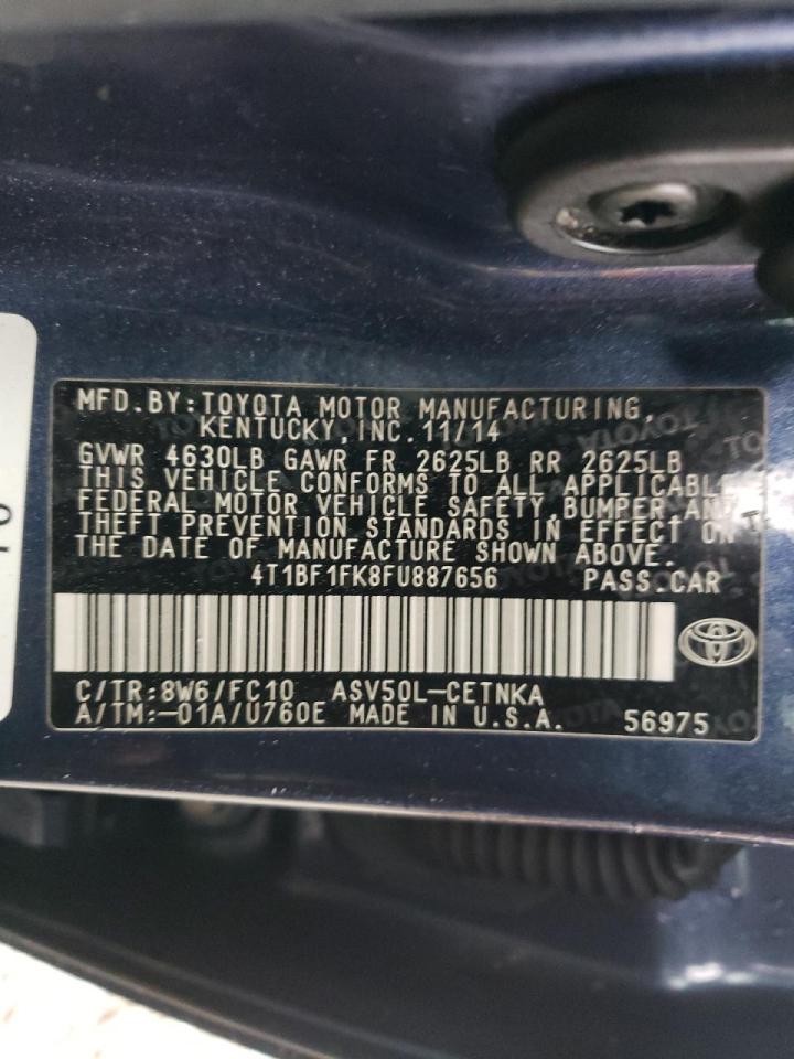Photo 10 from auction – 2015 TOYOTA CAMRY LE with VIN 4T1BF1FK8FU887656