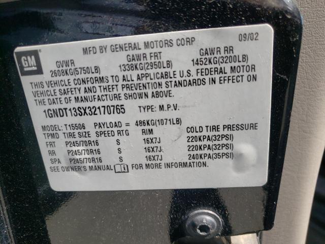 Photo 10 from auction – 2003 CHEVROLET TRAILBLAZE with VIN 1GNDT13SX32170765