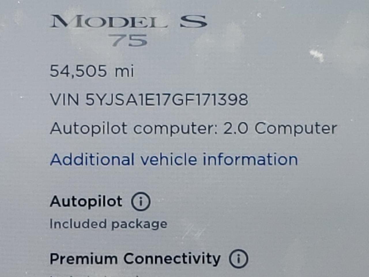 Photo 8 from auction – 2016 TESLA MODEL S with VIN 5YJSA1E17GF171398