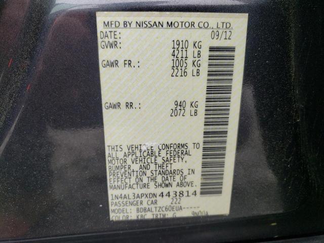 Photo 10 from auction – 2013 NISSAN ALTIMA with VIN 1N4AL3APXDN443814