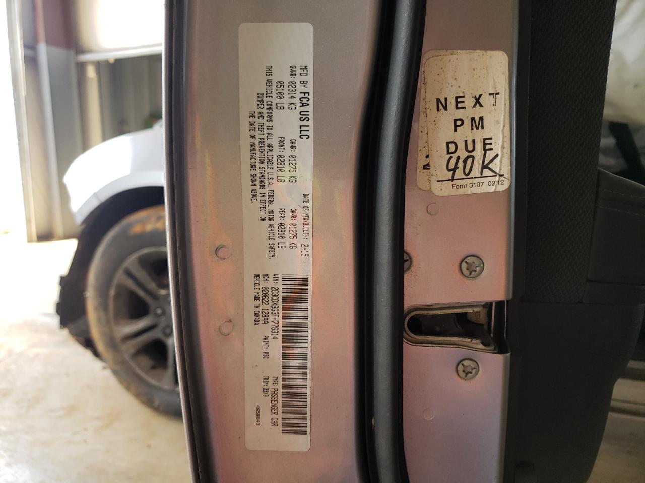 Photo 10 from auction – 2015 DODGE CHARGER SE with VIN 2C3CDXBG3FH776314