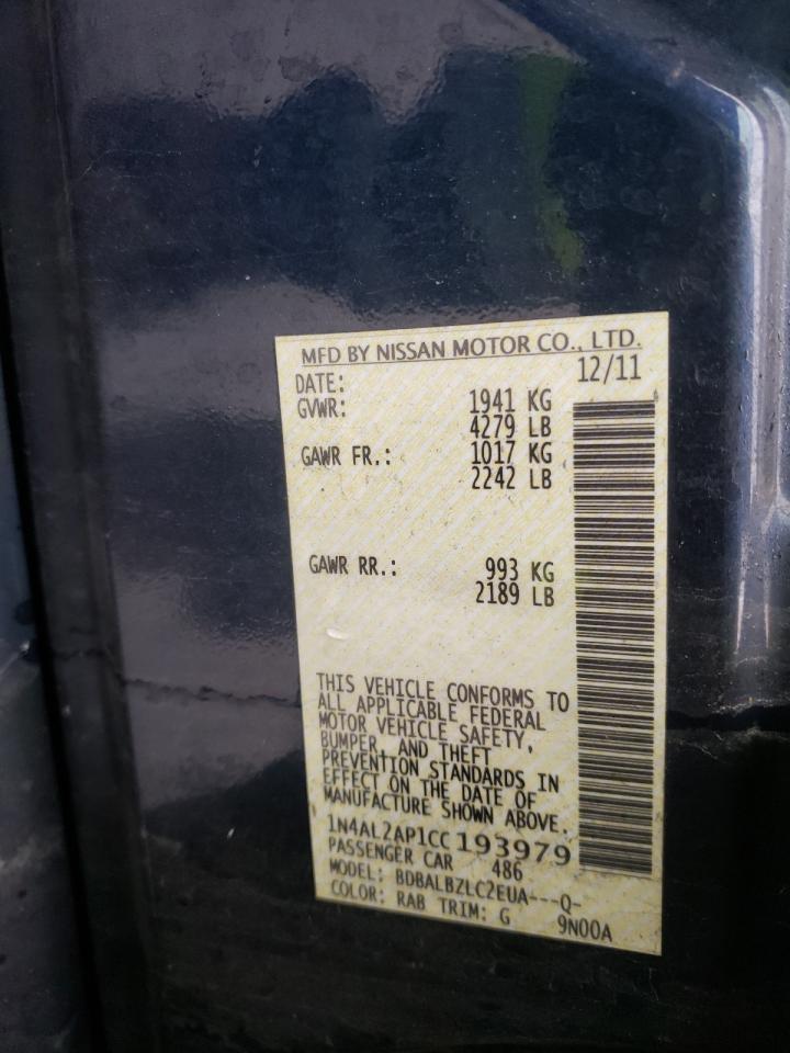 Photo 10 from auction – 2012 NISSAN ALTIMA BAS with VIN 1N4AL2AP1CC193979