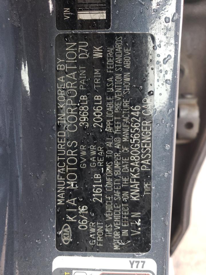 Photo 10 from auction – 2016 KIA FORTE LX with VIN KNAFK5A80G5656246