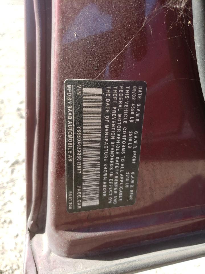 Photo 10 from auction – 2003 SAAB 9-5 ARC with VIN YS3ED49ZX33012977
