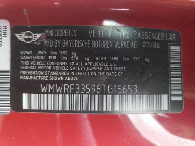 Photo 10 from auction – 2006 MINI COOPER with VIN WMWRF33596TG15653
