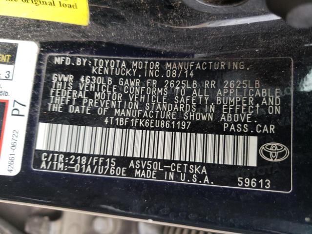 Photo 10 from auction – 2014 TOYOTA CAMRY L with VIN 4T1BF1FK6EU861197