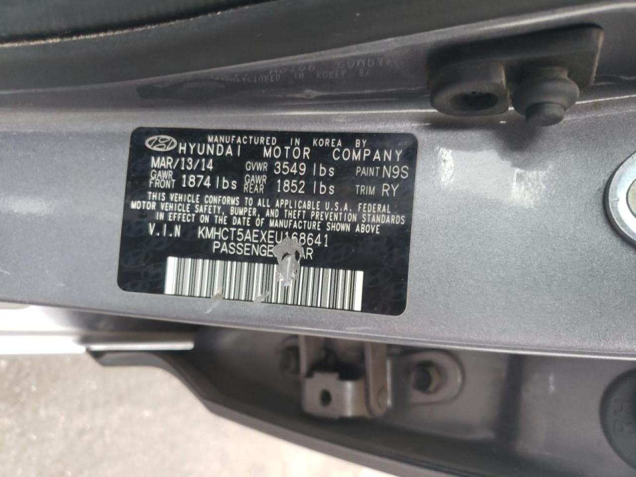 Photo 10 from auction – 2014 HYUNDAI ACCENT GLS with VIN KMHCT5AEXEU168641