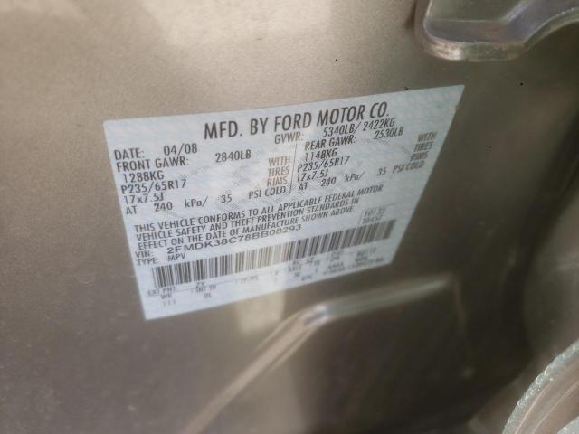 Photo 10 from auction – 2008 FORD EDGE SEL with VIN 2FMDK38C78BB08293