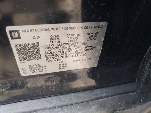 Photo 10 from auction – 2019 CHEVROLET TRAX 1LT with VIN 3GNCJPSB6KL315660