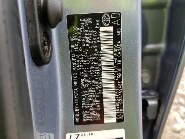 Photo 10 from auction – 2006 TOYOTA COROLLA MA with VIN 2T1KR32E96C605822