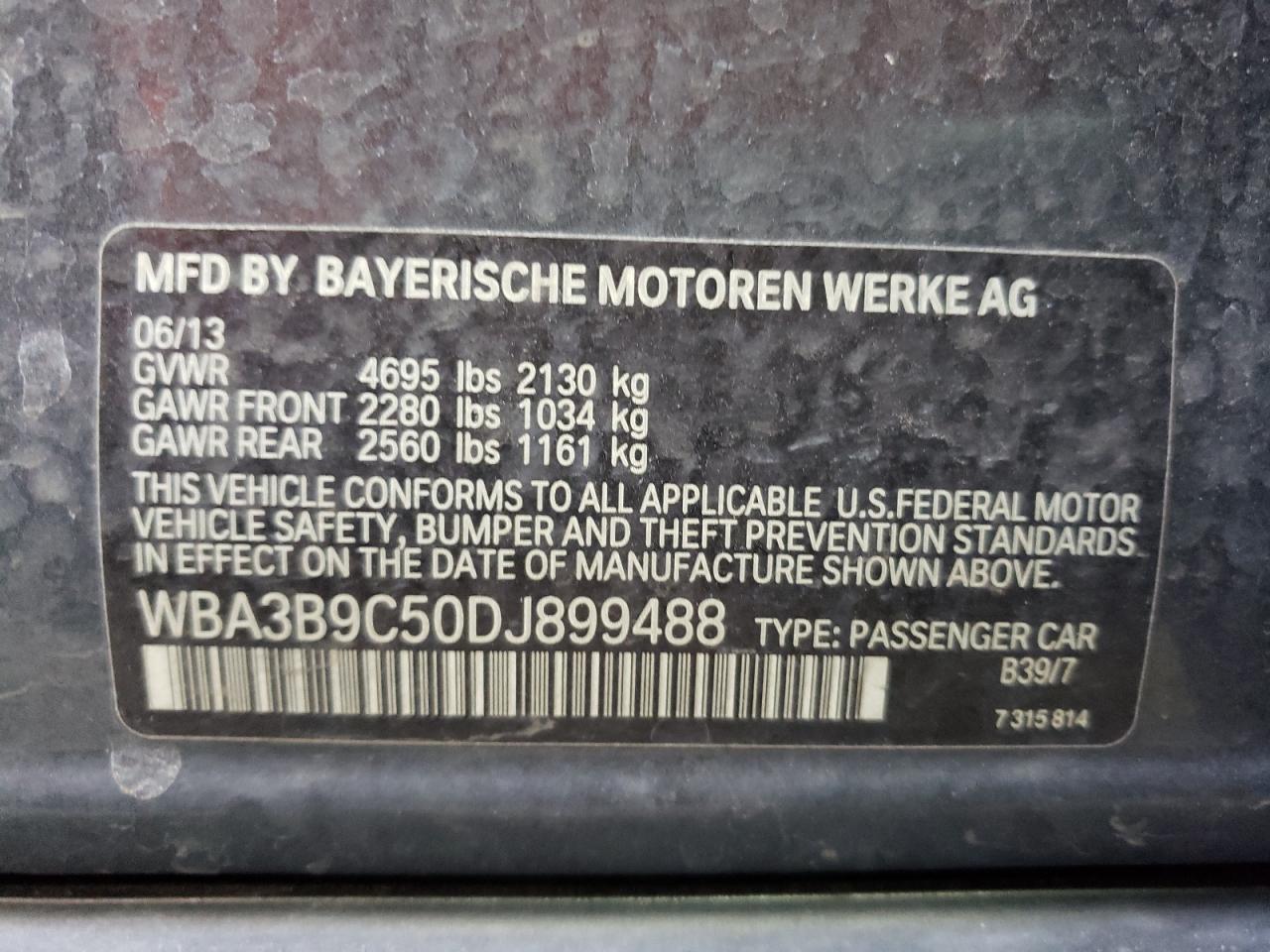 Photo 10 from auction – 2013 BMW 335 XI with VIN WBA3B9C50DJ899488