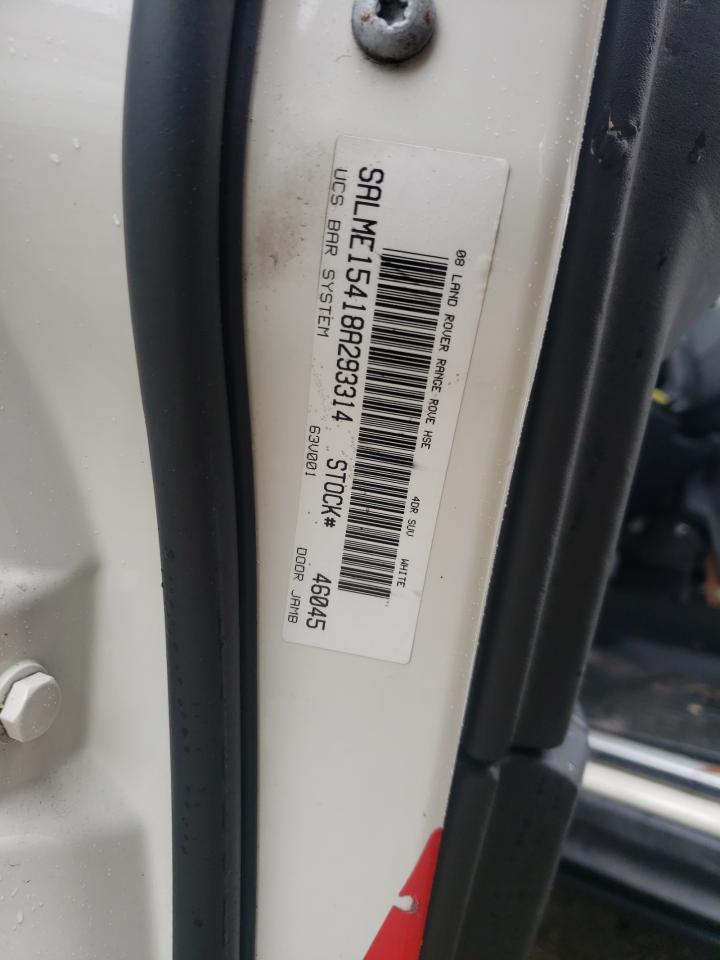 Photo 10 from auction – 2008 LAND ROVER RANGE ROVE with VIN SALME15418A293314