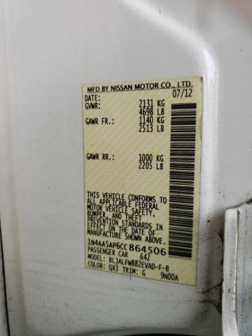 Photo 10 from auction – 2012 NISSAN MAXIMA S with VIN 1N4AA5AP6CC864506
