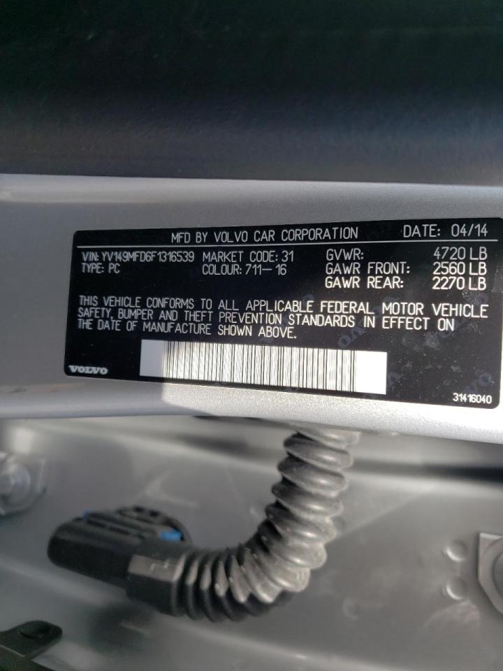Photo 10 from auction – 2015 VOLVO S60 PLATIN with VIN YV149MFD6F1316539