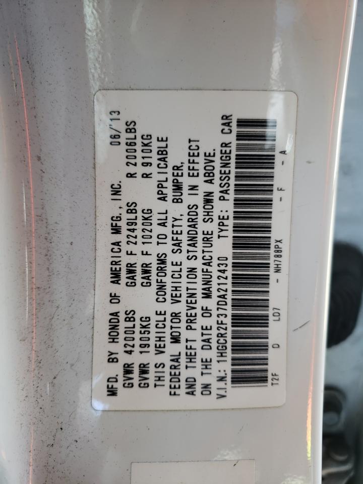 Photo 10 from auction – 2013 HONDA ACCORD LX with VIN 1HGCR2F37DA212430