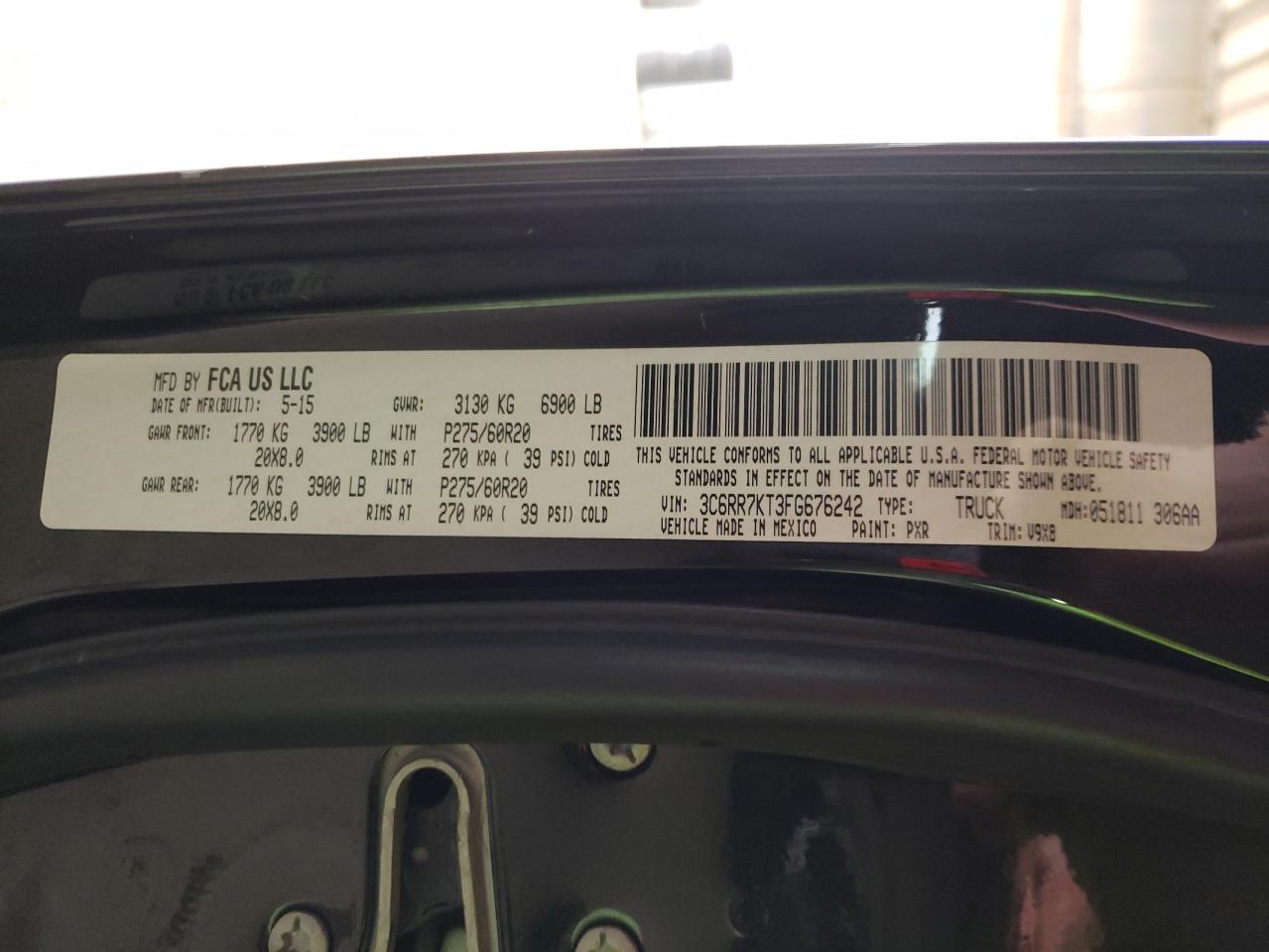 Photo 10 from auction – 2015 RAM 1500 ST with VIN 3C6RR7KT3FG676242