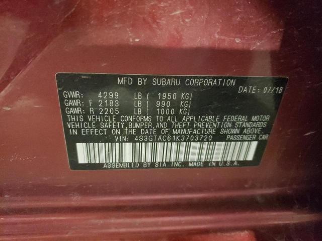 Photo 10 from auction – 2019 SUBARU IMPREZA PR with VIN 4S3GTAC61K3703720