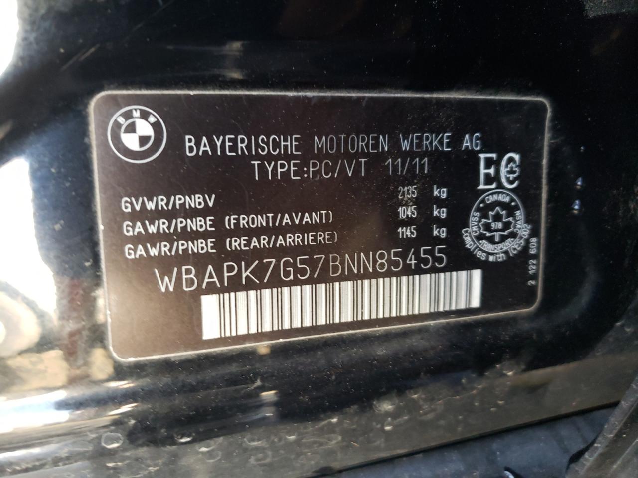 Photo 10 from auction – 2011 BMW 328 XI with VIN WBAPK7G57BNN85455